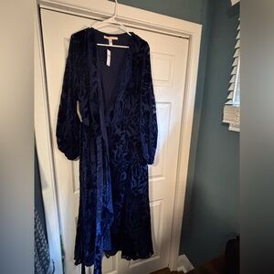 Anthropologie Navy Blue Maxi Dress
